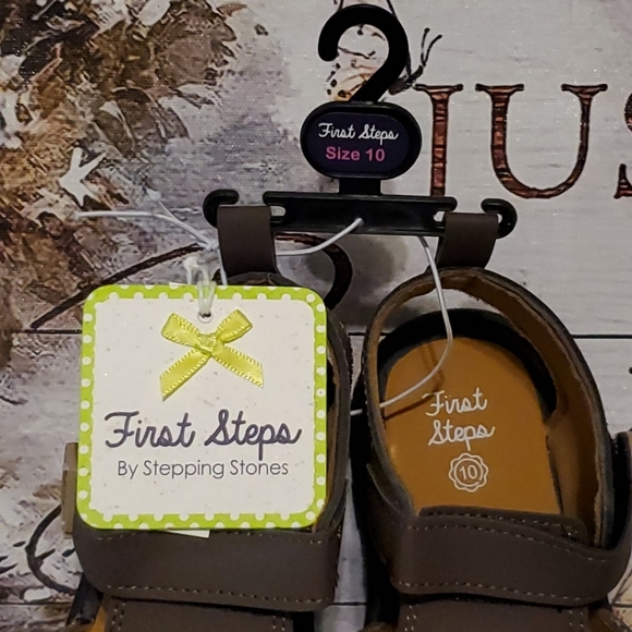 NWT First Steps by Stepping Stones Fisherman Sandals Brown Size 10 (CS322) - Picture 7 of 8